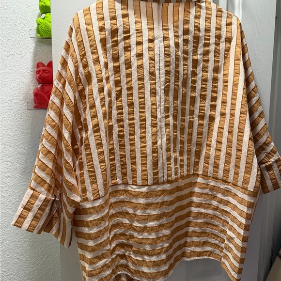 Glam Orange and White Striped Shirt - Picture 6 of 6